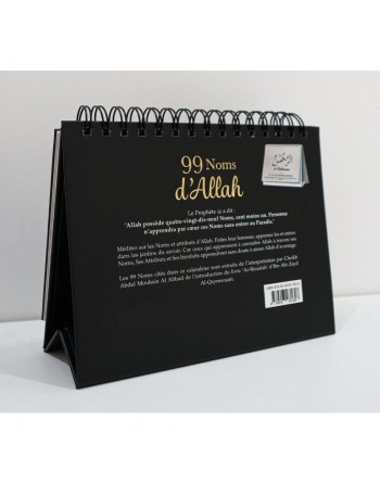 99 noms d’Allah Ses Nobles Noms et leur signification – Calendrier chevalet noir 