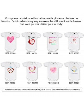 Body bébé musulman personnalisable avec illustration et prénom en français/arabe personnalisés (Body Islamique) 