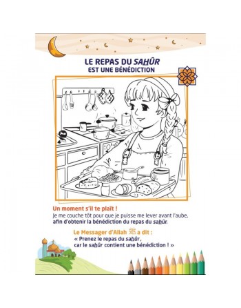 Ramadan Habibi Livre éducatif avec activités et coloriage pour les 30 jours du mois (Version française) 