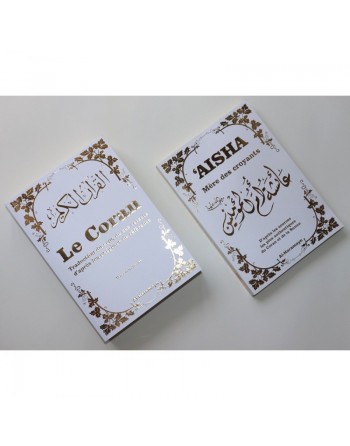 Pack 2 Livres Blancs dorés Le Coran (Traduction du sens de ses versets d’après les exégèses de référence) - Aisha (Mère des Croy