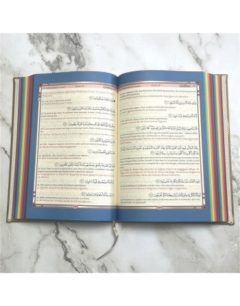 Le Saint Coran Rainbow (Arc-en-ciel) - Français-Arabe avec transcription Phonétique - Doré (Or) - Edition de luxe (Couverture Cu