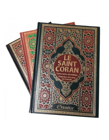 Le Saint Coran en langue arabe + Transcription (phonétique) et Traduction des sens en français - Edition de luxe (Couverture en 