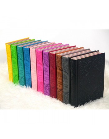 Le Saint Coran Rainbow Arc-en-ciel - Français-arabe avec transcription phonétique - Edition de luxe couverture Cuir Rose 