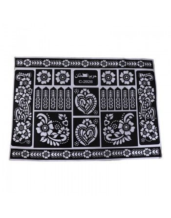 Grande feuille de motifs de tatouages pour henné - C-2028 - حريم السلطان - 