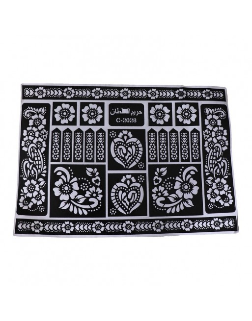 Grande feuille de motifs de tatouages pour henné - C-2028 - حريم السلطان - Grande feuille de motifs de tatouages pour henné - C-2028 - حريم السلطان -