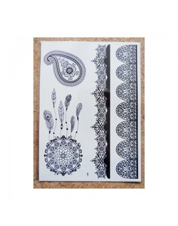 Motifs pour tatouage au henné - Feuille N° 1 