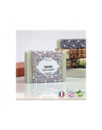 Savon santal & argile verte naturelle (traditionnel) - Sans colorant 