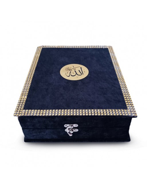 Grand coffret Cadeau pour Coran ou livres avec inscription islamique - Couleur noire 
