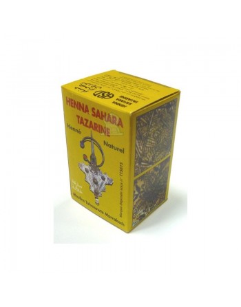 Henné 100% Naturel pour tatouage sur la peau et les cheveux Marque Henna Sahara Tazarine (100 gr Net) 