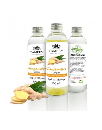 Huile de Gingembre - Huile de massage hydratante et assouplissante (100ml) 