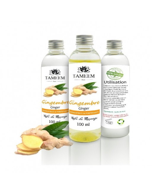 Huile de Gingembre - Huile de massage hydratante et assouplissante (100ml) 