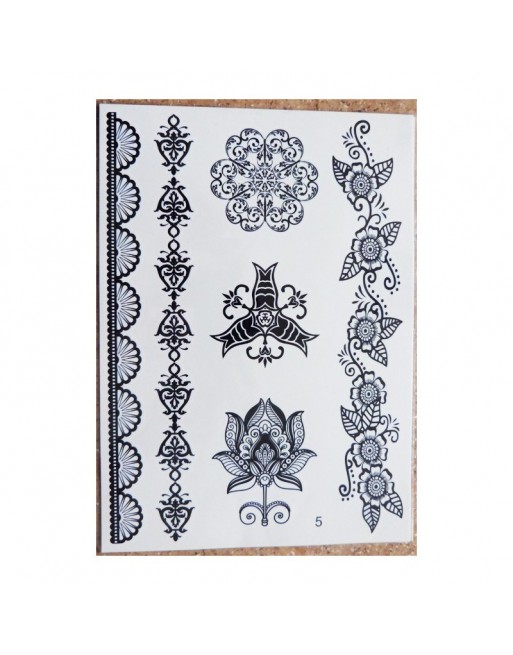 Motifs pour tatouage au henné - Feuille N° 5 Motifs pour tatouage au henné - Feuille N° 5
