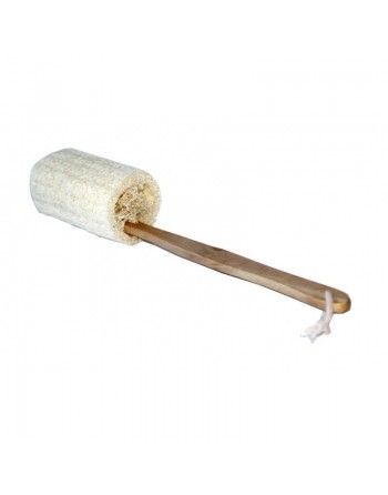 Brosse de bain (luffa) pour massage avec manche en bois 