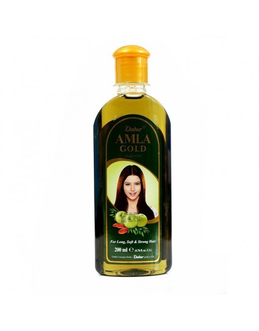 Huile Dabur Amla Gold qualité supérieure 200 mL (Groseille indienne-Amande-Henné) 