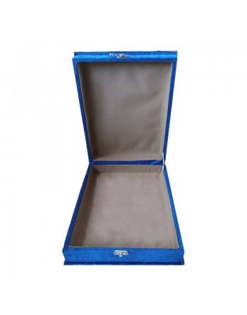 Coffret Cadeau en bois et velours pour Coran ou livres avec inscription islamique - Couleur bleu 
