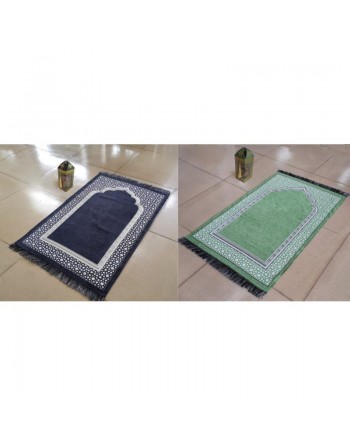 Boite dorée avec pompon et son tapis assorti (idée coffrets cadeaux musulmans) - Couleur Bleu ciel 