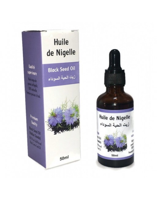 Huile de nigelle (Habba Sawda) pure 100% naturelle avec bouchon compte-goutte - Blackseed Oil (50ml) 