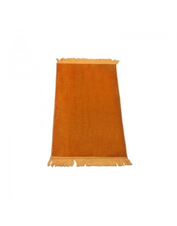 Tapis de prière adulte ultra-doux uni sans motif - Couleur Jaune Or 