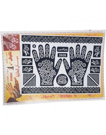 Grande feuille de motifs de tatouages pour henné pour les mains pieds 2020 - زهرة المغرب - 