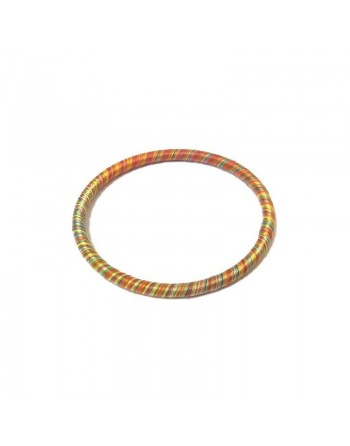 Bracelet fantaisie femme fin semi rigide d'épaisseur moyenne en fil de coton multicouleurs 