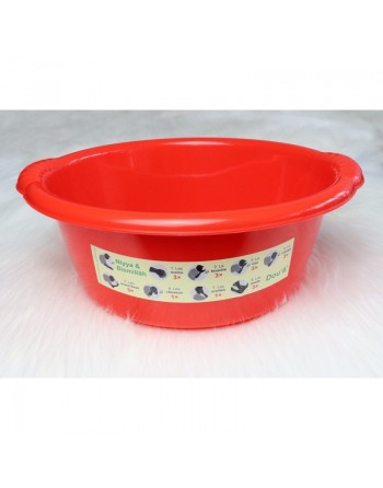 Récipient pédagogique pour faire l'ablution (woudou) avec illustration des différentes étapes - Couleur Rouge 