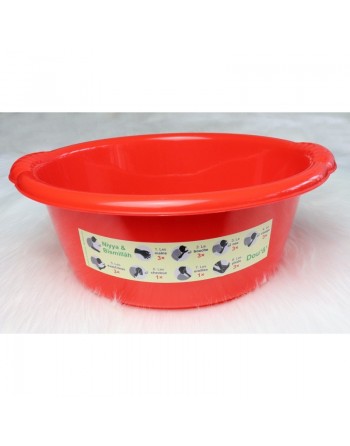 Récipient pédagogique pour faire l'ablution (woudou) avec illustration des différentes étapes - Couleur Rouge 