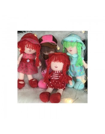 Peluche Samira - Grande poupée pour fillettes (Doudou sans les yeux - 40 cm) 