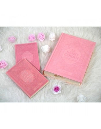 Pack Cadeau pour femme musulmane - Rose claire Le Saint Coran. Chapitre Amma et La citadelle du musulman (3 livres en français-a