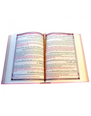 Pack Cadeau pour femme musulmane - Rose claire Le Saint Coran. Chapitre Amma et La citadelle du musulman (3 livres en français-a