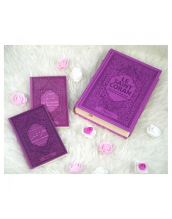 Coffret/Pack Cadeau pour offrir Couleur Mauve pour femmes musulmanes : Le Saint Coran, Chapitre Amma (Juz' 'Ammâ) et La citad...