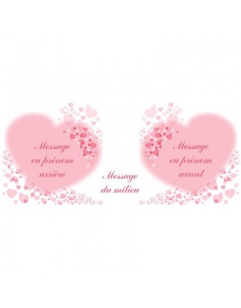 Mug personnalisable avec deux grands coeurs roses 