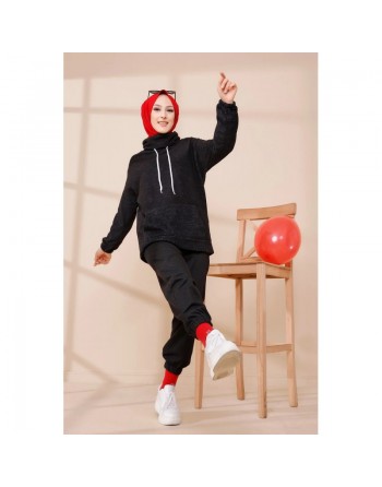 Sweat à capuche pour femme - Couleur noir 