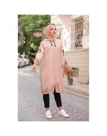 Veste Sweat zippé long et ample à capuche (Cape Sportswear) - Couleur Vison 