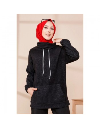Sweat à capuche pour femme - Couleur noir 