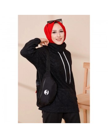 Sweat à capuche pour femme - Couleur noir 