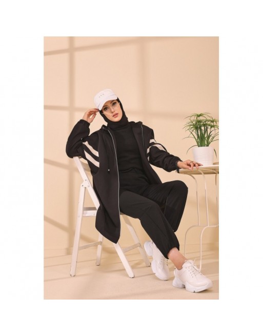 Imperméable à capuche femme (Vêtement Hiver Tendance Saisons Automne Hiver) - Couleur noir Imperméable à capuche femme (Vêtement Hiver Tendance Saisons Automne Hiver) - Couleur noir
