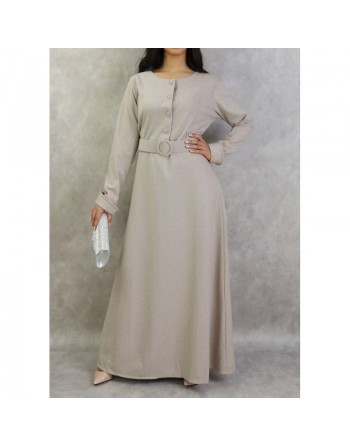 Robe à motifs chevron de couleur beige 