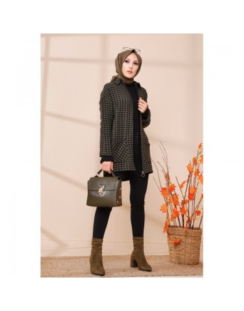 Manteau avec fermeture zip (Veste habillée Modest Fashion) - Couleur kaki 