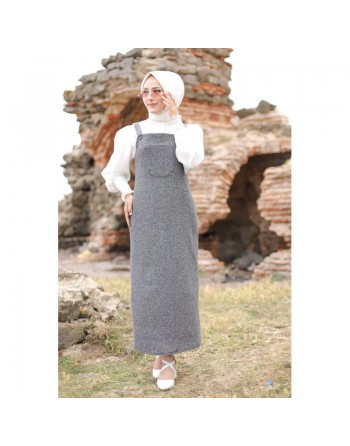 Combinaison-Salopette collection Automne-Hiver (Vetement Hijab pour femme voilée) - Couleur noir et gris 