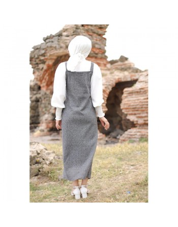 Combinaison-Salopette collection Automne-Hiver (Vetement Hijab pour femme voilée) - Couleur noir et gris 