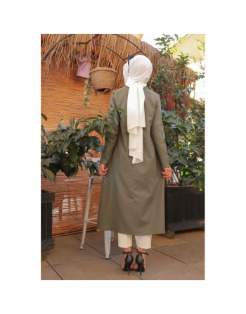 Trench - Veste longue (Manteau léger pour femme voilée) - Couleur kaki 