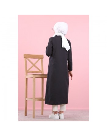 Trench femme - Veste longue (Vetement hijab pour musulmane) - Couleur noir 