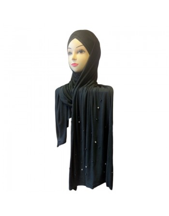 Châle avec bonnet magnétique perlé - Couleur Noir 