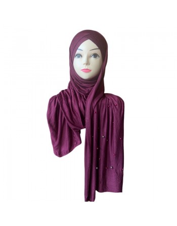 Châle avec bonnet magnétique perlé - Couleur Prune 