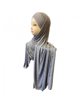 Châle avec bonnet magnétique perlé - Couleur Gris 