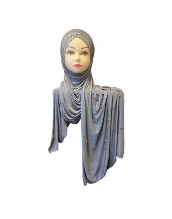 Châle avec bonnet magnétique perlé - Couleur Gris 