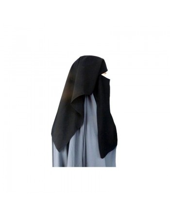Niqab court 2 pièces avec scratchs 