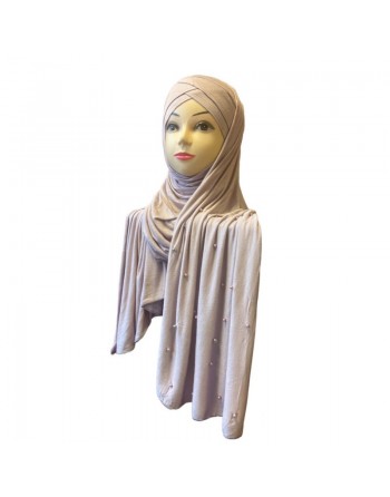 Châle avec bonnet magnétique perlé - Couleur Parme clair 