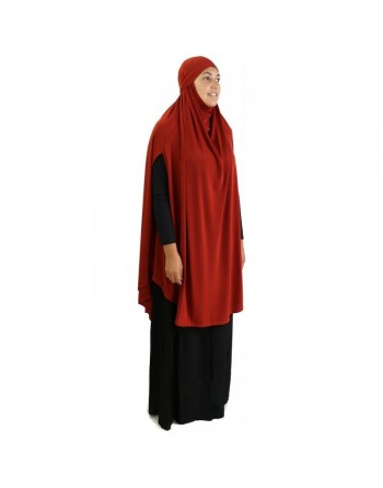 Grande cape - Hijab long de prière pour femme avec fentes - Couleur rouge 