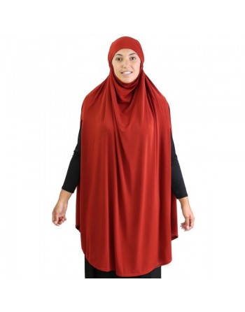 Grande cape - Hijab long de prière pour femme avec fentes - Couleur rouge 